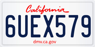 CA license plate 6UEX579