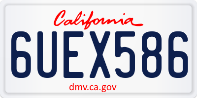 CA license plate 6UEX586