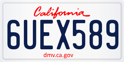 CA license plate 6UEX589