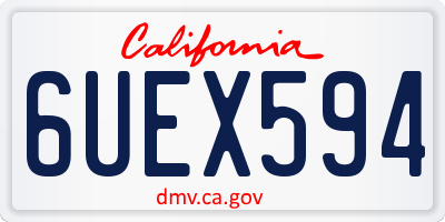 CA license plate 6UEX594