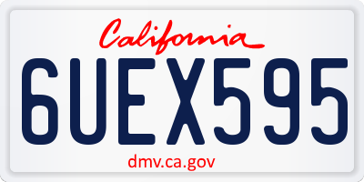 CA license plate 6UEX595
