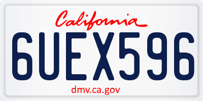 CA license plate 6UEX596