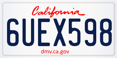 CA license plate 6UEX598