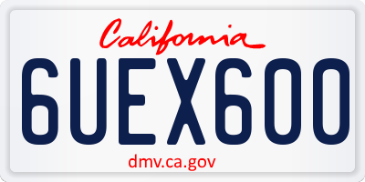 CA license plate 6UEX600
