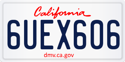 CA license plate 6UEX606