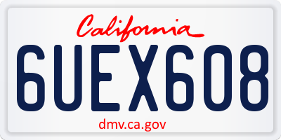 CA license plate 6UEX608