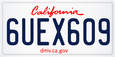 CA license plate 6UEX609