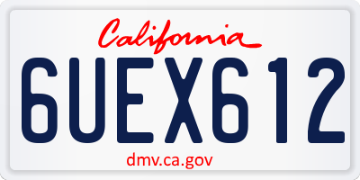 CA license plate 6UEX612