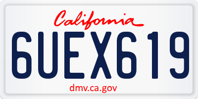 CA license plate 6UEX619