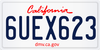 CA license plate 6UEX623