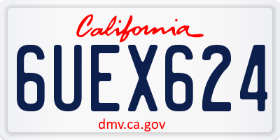 CA license plate 6UEX624