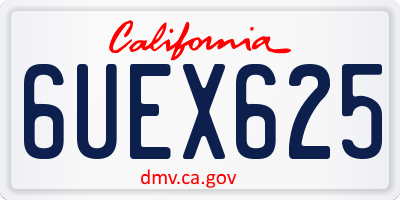 CA license plate 6UEX625