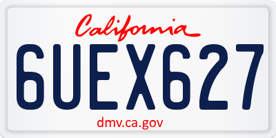 CA license plate 6UEX627