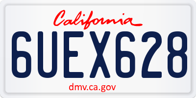 CA license plate 6UEX628