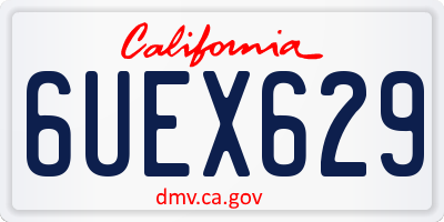 CA license plate 6UEX629