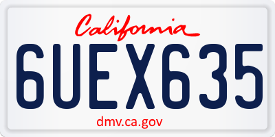CA license plate 6UEX635
