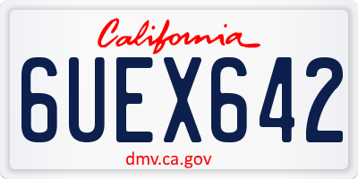 CA license plate 6UEX642