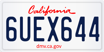 CA license plate 6UEX644