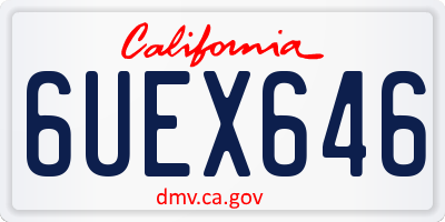 CA license plate 6UEX646