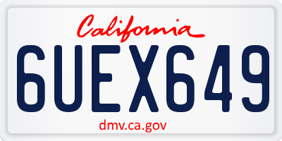 CA license plate 6UEX649