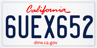 CA license plate 6UEX652