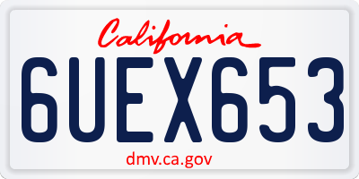 CA license plate 6UEX653