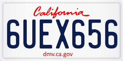CA license plate 6UEX656