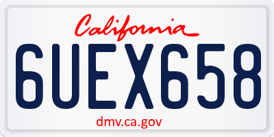 CA license plate 6UEX658