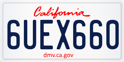 CA license plate 6UEX660