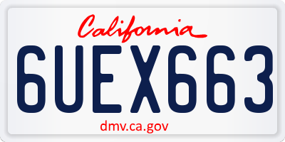 CA license plate 6UEX663
