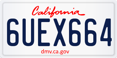 CA license plate 6UEX664