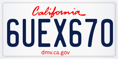 CA license plate 6UEX670