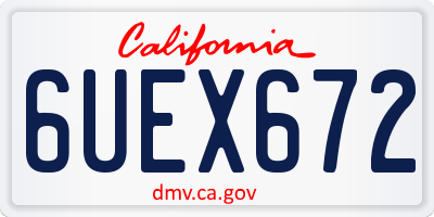 CA license plate 6UEX672