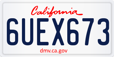 CA license plate 6UEX673