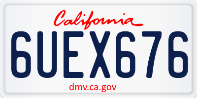 CA license plate 6UEX676