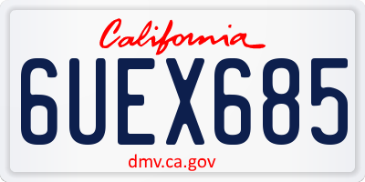 CA license plate 6UEX685