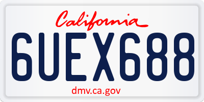 CA license plate 6UEX688