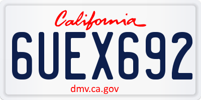 CA license plate 6UEX692