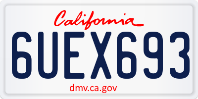 CA license plate 6UEX693