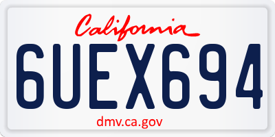 CA license plate 6UEX694