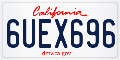 CA license plate 6UEX696