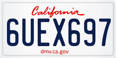 CA license plate 6UEX697