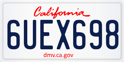 CA license plate 6UEX698