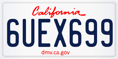 CA license plate 6UEX699