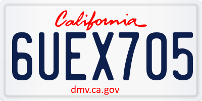 CA license plate 6UEX705