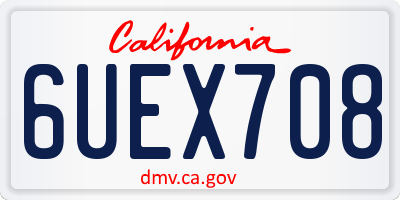 CA license plate 6UEX708