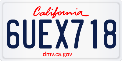 CA license plate 6UEX718