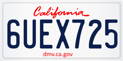 CA license plate 6UEX725