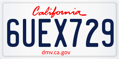CA license plate 6UEX729