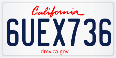 CA license plate 6UEX736